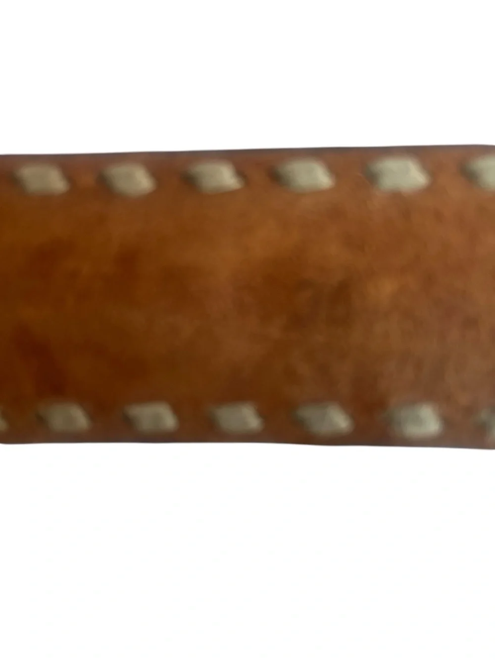 Tooled Floral Leather Belt in Brown with Silver Accents